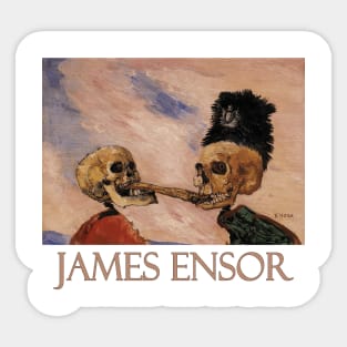 Skeletons Fighting Over a Pickled Herring (1891) by James Ensor Sticker